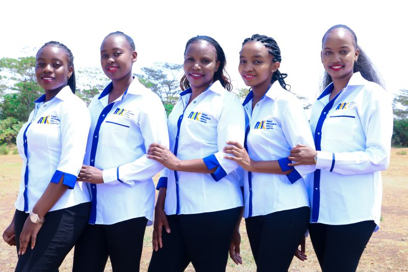 Team in corporate white shirts