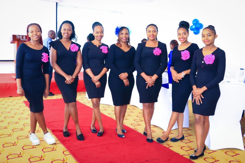 Team in formal black uniforms